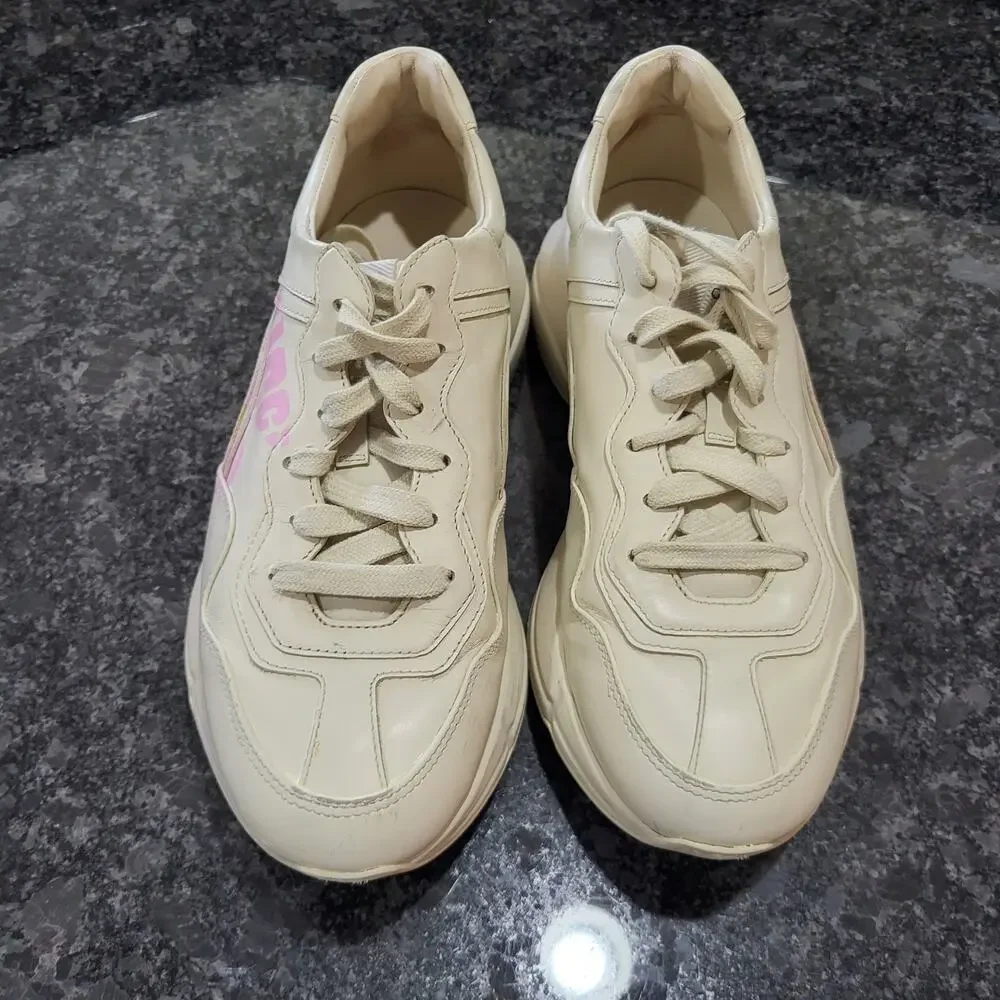 GUCCI  Women's Rhyton 'Lemon Gucci' Leather sneaker size 40 US 10 - Picture 2 of 12